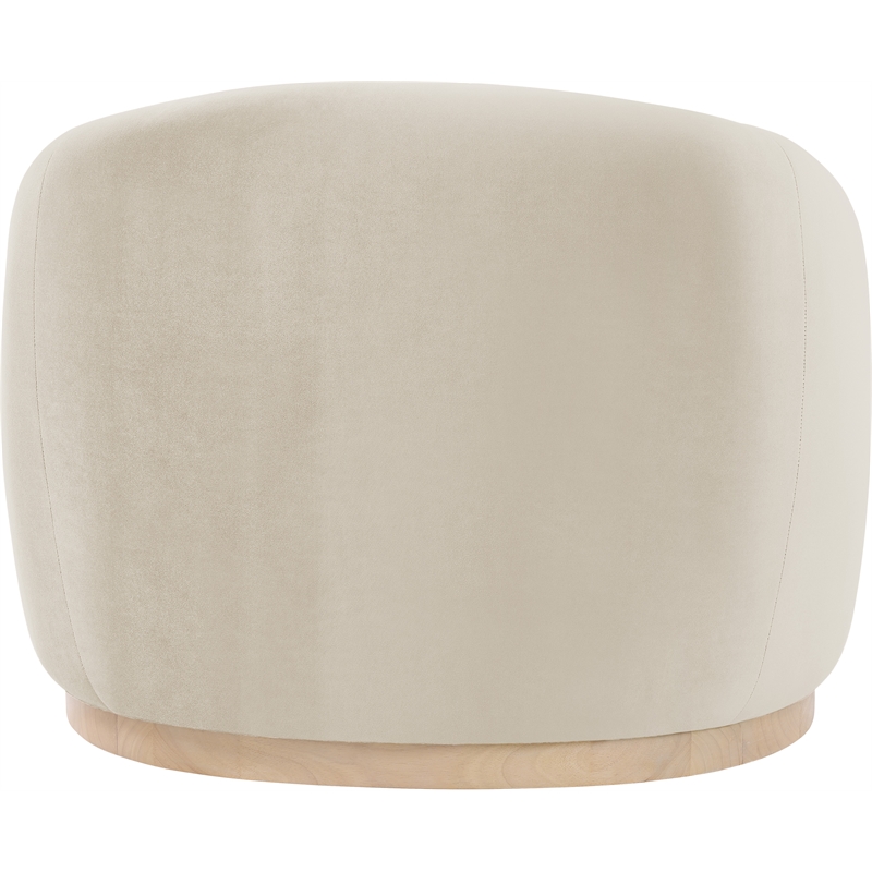 Bowery Hill Contemporary Cream Durable Velvet Upholstered Chair