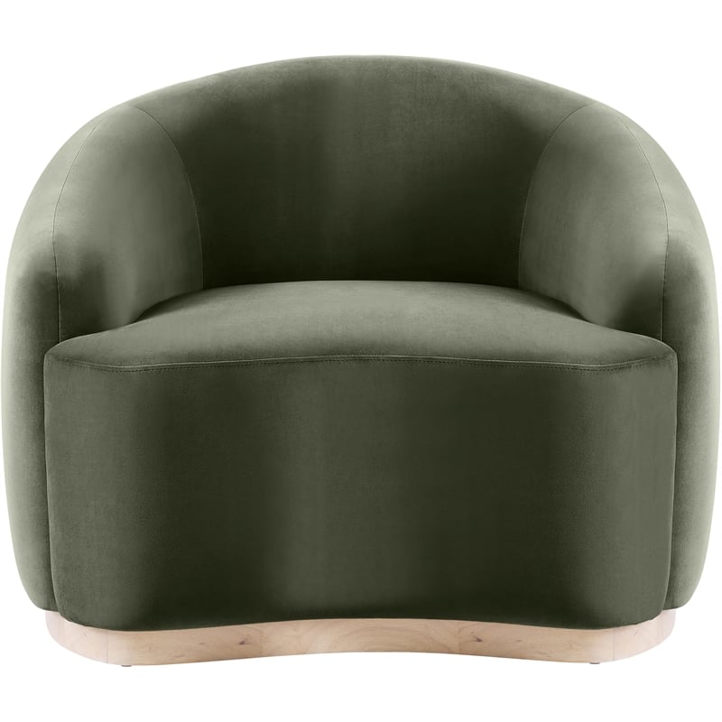 Bowery Hill Contemporary Green Durable Velvet Upholstered Chair