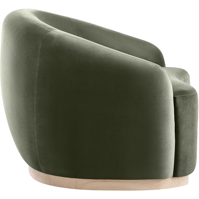 Bowery Hill Contemporary Green Durable Velvet Upholstered Chair