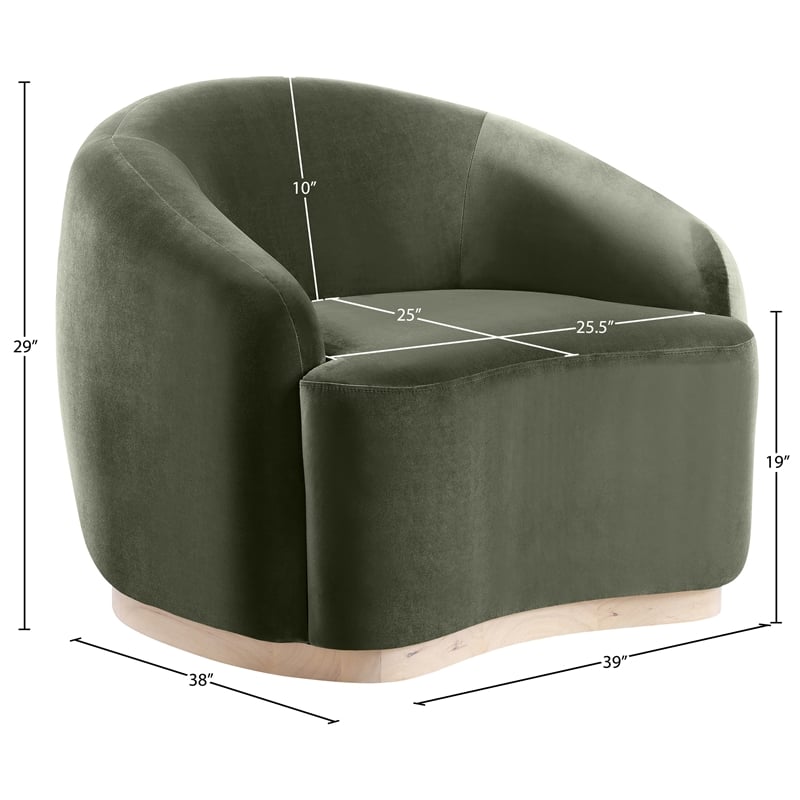 Bowery Hill Contemporary Green Durable Velvet Upholstered Chair