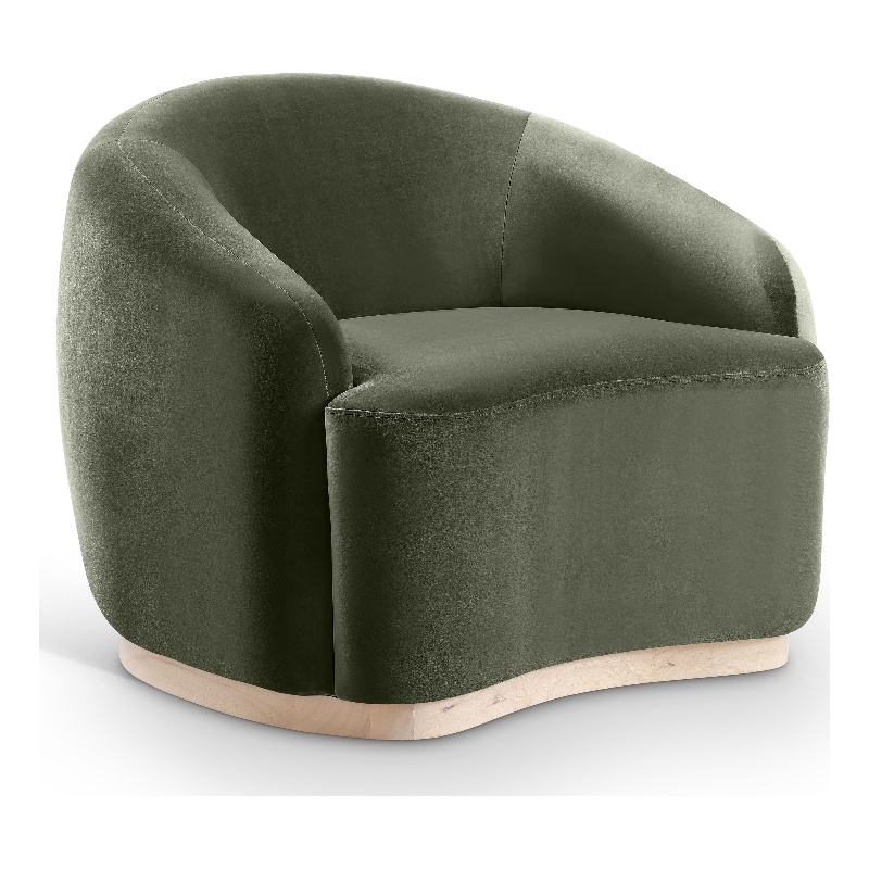 Bowery Hill Contemporary Green Durable Velvet Upholstered Chair