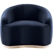 Bowery Hill Contemporary Navy Durable Velvet Upholstered Chair