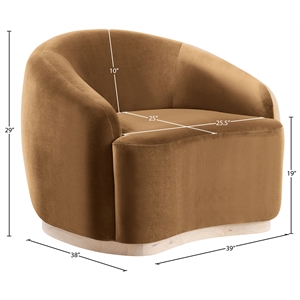 Bowery Hill Contemporary Saddle Durable Velvet Upholstered Chair