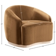 Bowery Hill Contemporary Saddle Durable Velvet Upholstered Chair