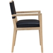 Bowery Hill Contemporary Black Vegan Leather Dining Arm Chair