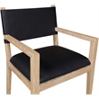 Bowery Hill Contemporary Black Vegan Leather Dining Arm Chair