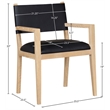Bowery Hill Contemporary Black Vegan Leather Dining Arm Chair