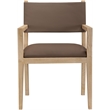 Bowery Hill Contemporary Brown Vegan Leather Dining Arm Chair