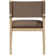 Bowery Hill Contemporary Brown Vegan Leather Dining Arm Chair