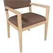 Bowery Hill Contemporary Brown Vegan Leather Dining Arm Chair