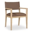 Bowery Hill Contemporary Brown Vegan Leather Dining Arm Chair