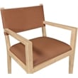 Bowery Hill Contemporary Cognac Vegan Leather Dining Arm Chair
