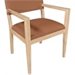 Bowery Hill Contemporary Cognac Vegan Leather Dining Arm Chair