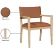 Bowery Hill Contemporary Cognac Vegan Leather Dining Arm Chair