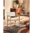 Bowery Hill Contemporary Cream Vegan Leather Dining Arm Chair