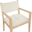 Bowery Hill Contemporary Cream Vegan Leather Dining Arm Chair