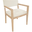 Bowery Hill Contemporary Cream Vegan Leather Dining Arm Chair
