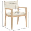 Bowery Hill Contemporary Cream Vegan Leather Dining Arm Chair
