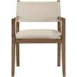 Bowery Hill Contemporary Beige Vegan Leather Dining Arm Chair