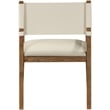 Bowery Hill Contemporary Beige Vegan Leather Dining Arm Chair