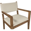 Bowery Hill Contemporary Beige Vegan Leather Dining Arm Chair