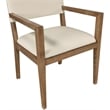 Bowery Hill Contemporary Beige Vegan Leather Dining Arm Chair