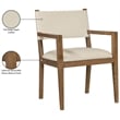 Bowery Hill Contemporary Beige Vegan Leather Dining Arm Chair