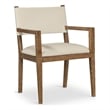 Bowery Hill Contemporary Beige Vegan Leather Dining Arm Chair