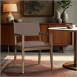 Bowery Hill Contemporary Brown Vegan Leather Dining Arm Chair