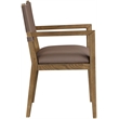 Bowery Hill Contemporary Brown Vegan Leather Dining Arm Chair