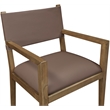 Bowery Hill Contemporary Brown Vegan Leather Dining Arm Chair