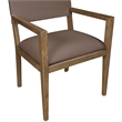 Bowery Hill Contemporary Brown Vegan Leather Dining Arm Chair