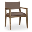Bowery Hill Contemporary Brown Vegan Leather Dining Arm Chair