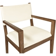 Bowery Hill Contemporary Cream Vegan Leather Dining Arm Chair