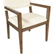 Bowery Hill Contemporary Cream Vegan Leather Dining Arm Chair