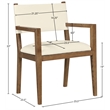 Bowery Hill Contemporary Cream Vegan Leather Dining Arm Chair