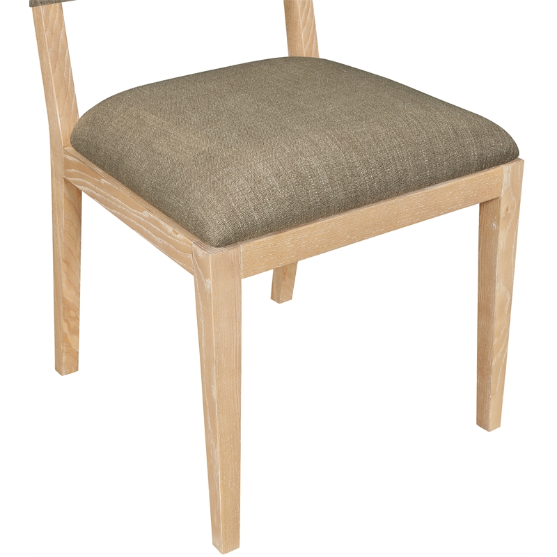 Bowery Hill Brown Linen Textured Fabric Dining Side Chair (Set of 2)