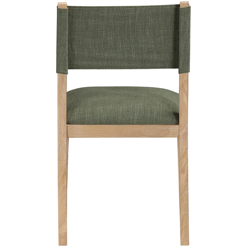 Bowery Hill Olive Linen Textured Fabric Dining Side Chair (Set of 2)