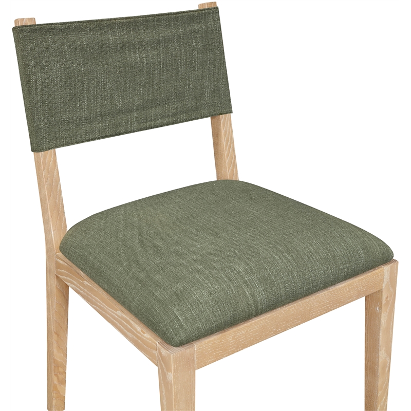 Bowery Hill Olive Linen Textured Fabric Dining Side Chair (Set of 2)