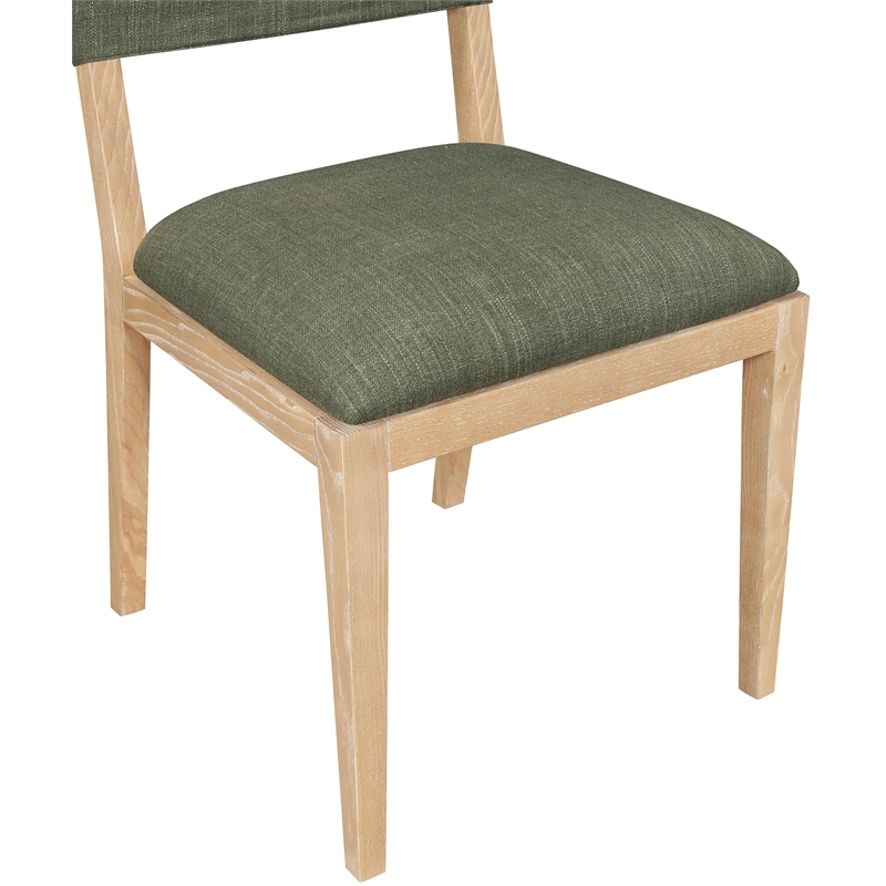 Bowery Hill Olive Linen Textured Fabric Dining Side Chair (Set of 2)