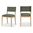 Bowery Hill Olive Linen Textured Fabric Dining Side Chair (Set of 2)