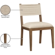Bowery Hill Beige Linen Textured Fabric Dining Side Chair (Set of 2)