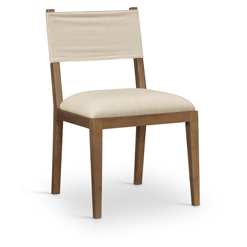 Bowery Hill Beige Linen Textured Fabric Dining Side Chair (Set of 2)