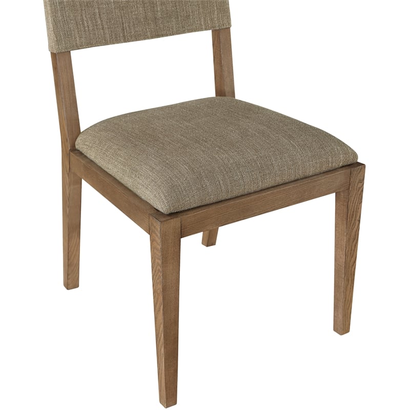 Bowery Hill Brown Linen Textured Fabric Dining Side Chair (Set of 2)