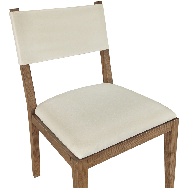 Bowery Hill Cream Linen Textured Fabric Dining Side Chair (Set of 2)