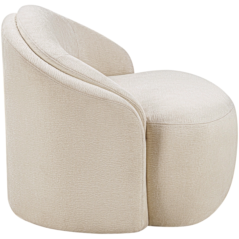 Bowery Hill Contemporary Beige Chenille Fabric Upholstered Chair