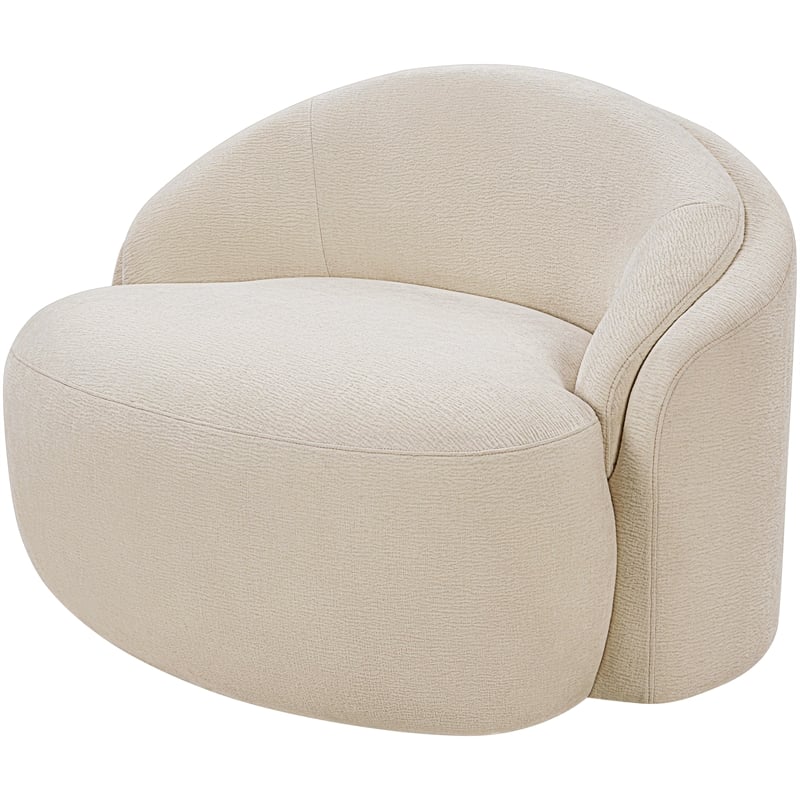 Bowery Hill Contemporary Beige Chenille Fabric Upholstered Chair