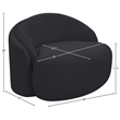 Bowery Hill Contemporary Black Chenille Fabric Upholstered Chair