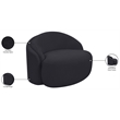 Bowery Hill Contemporary Black Chenille Fabric Upholstered Chair