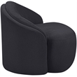 Bowery Hill Contemporary Black Chenille Fabric Upholstered Chair